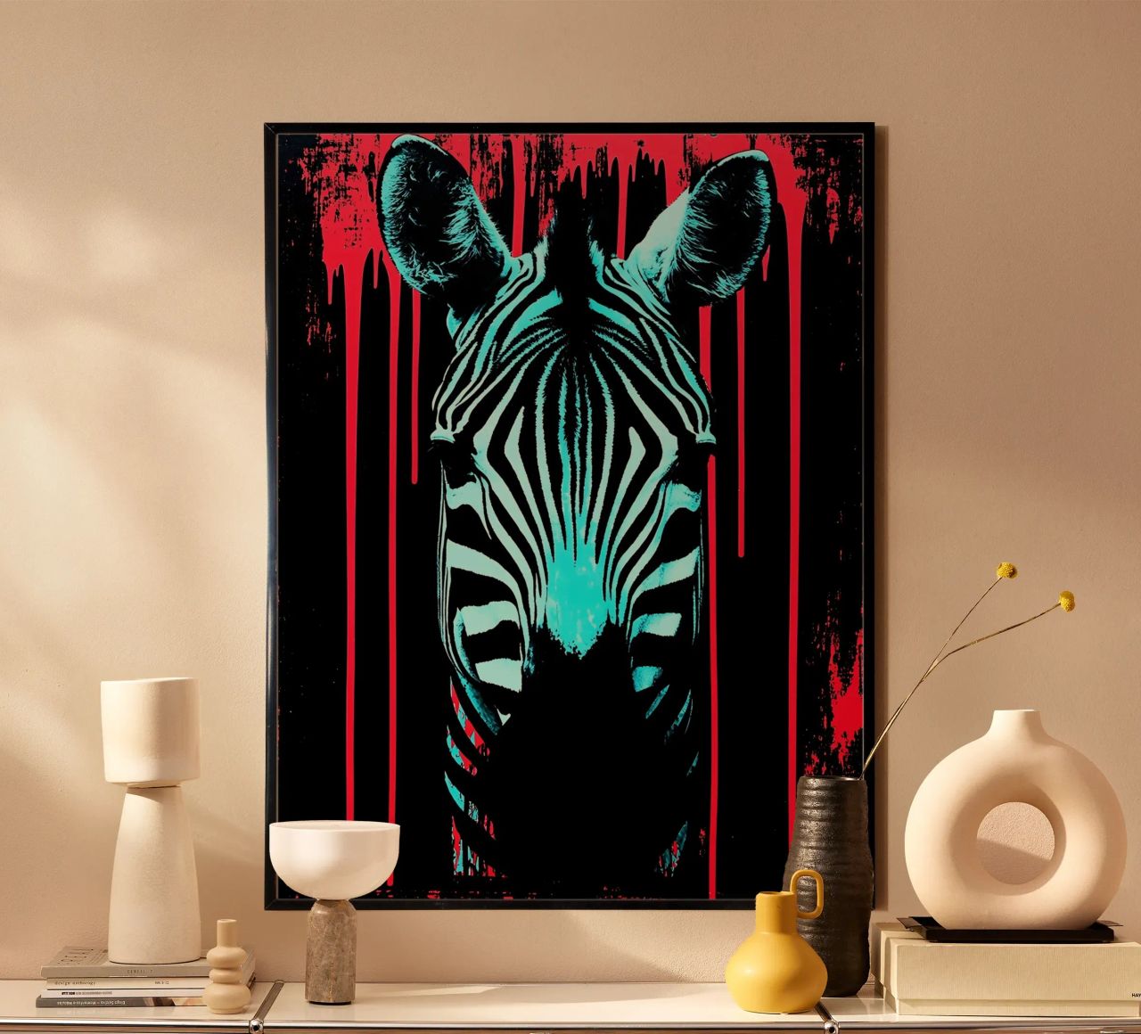 Zebra in cornice - Pop Art carta hahnemühle da ColorCrash Gallery