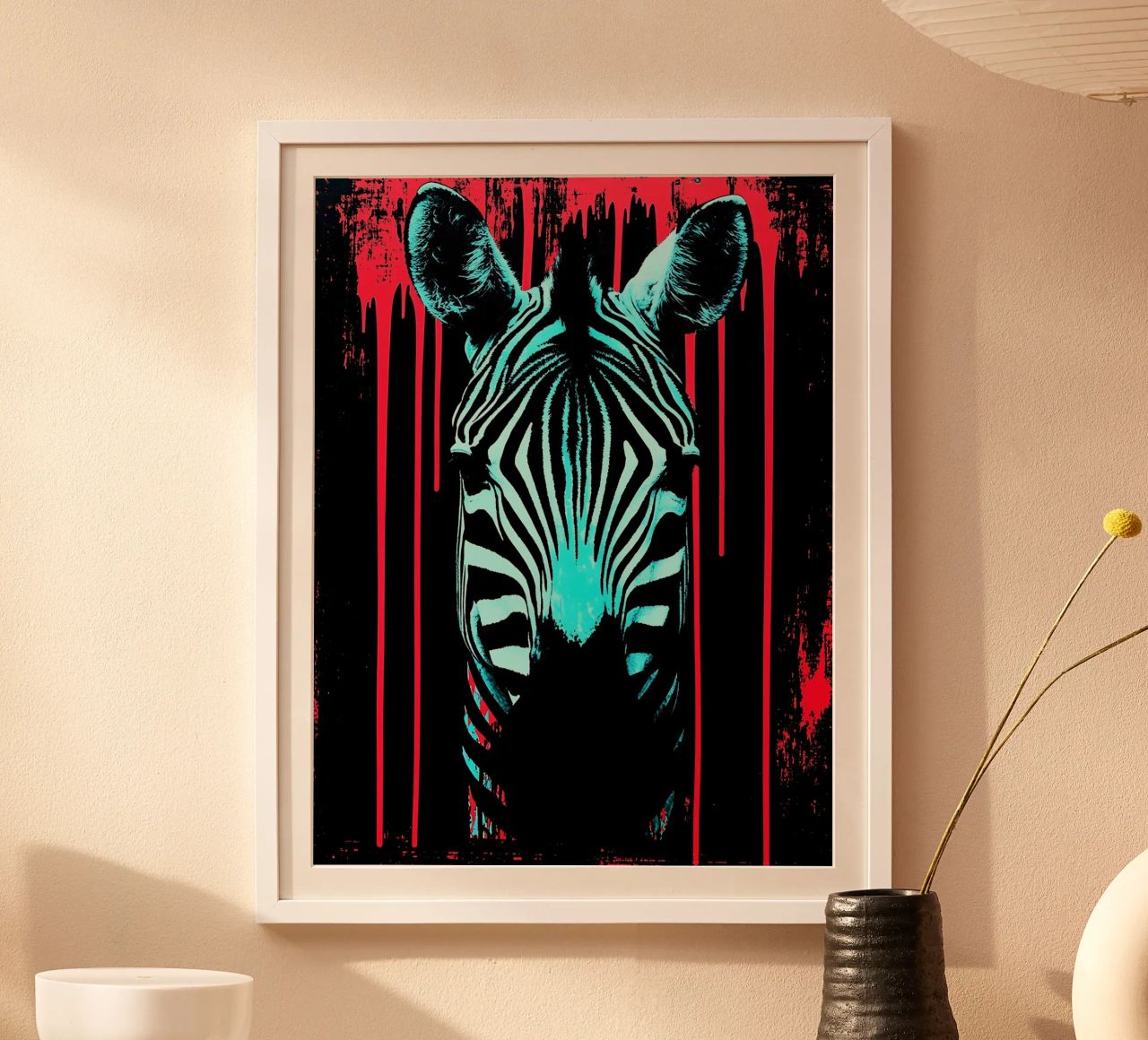 Zebra in cornice - Pop Art carta hahnemühle da ColorCrash Gallery