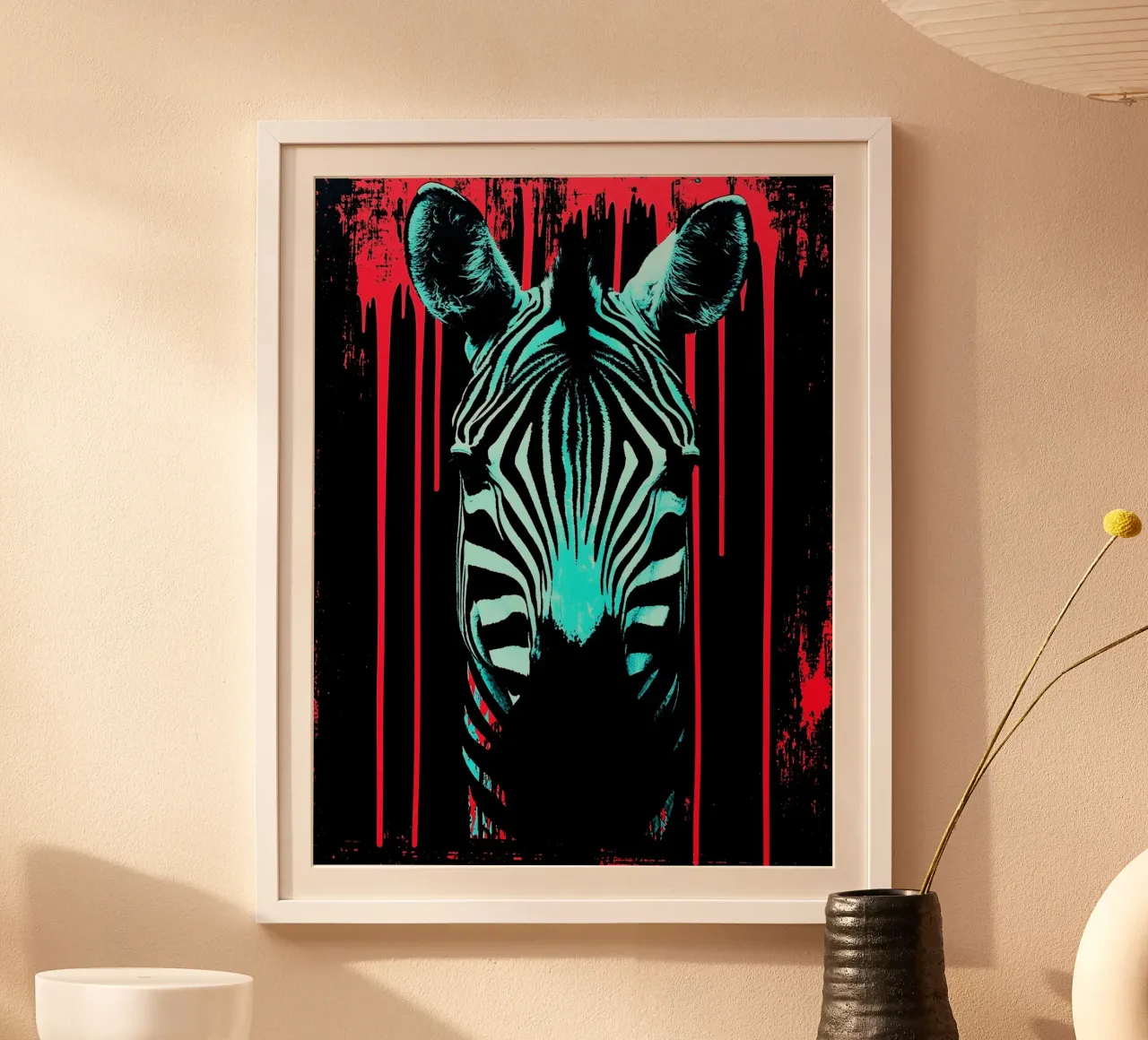 Zebra in cornice - Pop Art carta hahnemühle da ColorCrash Gallery