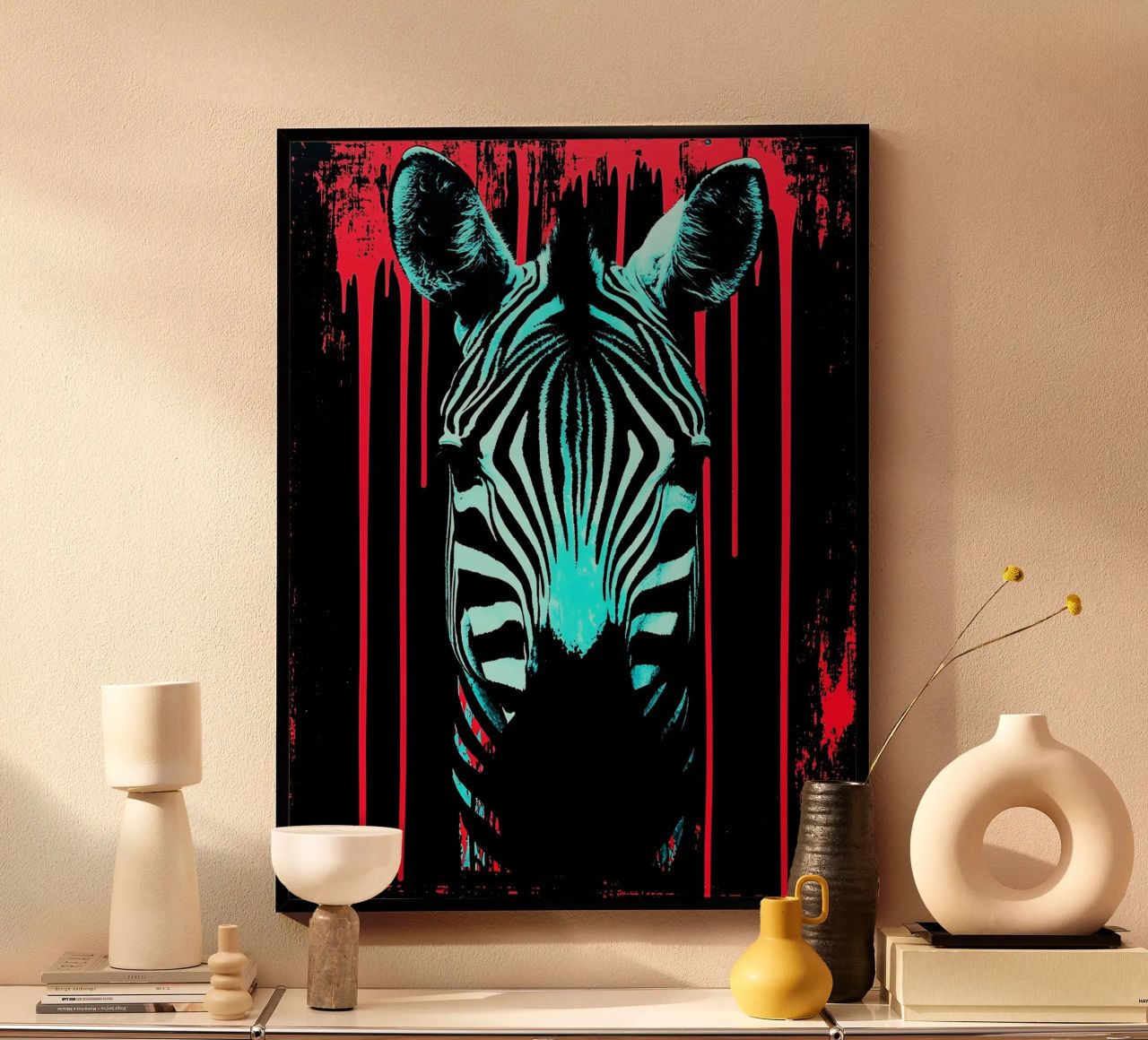 Zebra in cornice - Pop Art carta hahnemühle da ColorCrash Gallery