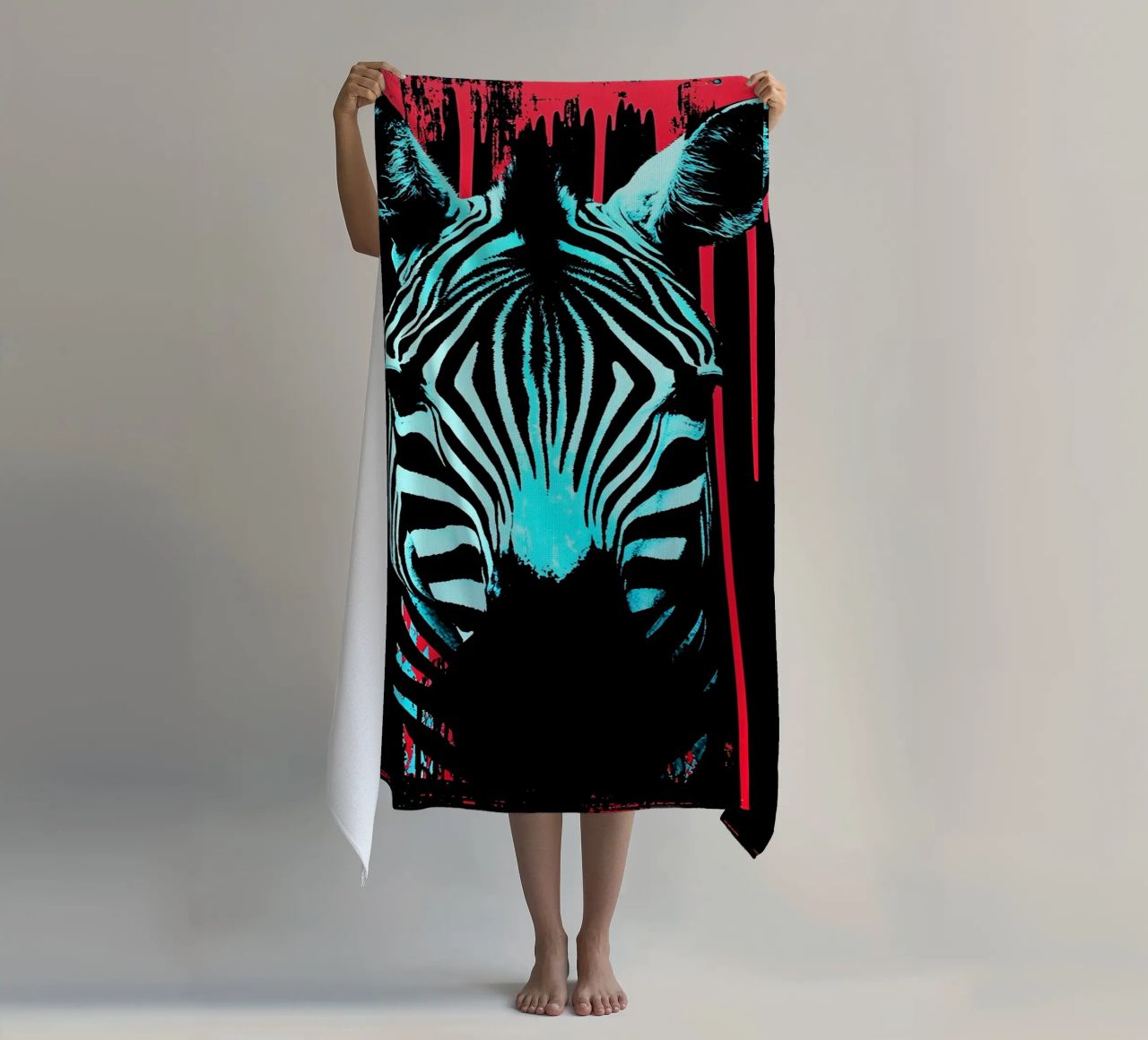 Zebra in cornice - Pop Art telo mare da ColorCrash Gallery