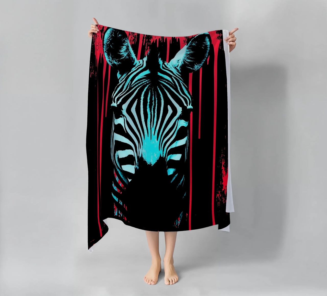 Zebra in cornice - Pop Art telo mare da ColorCrash Gallery