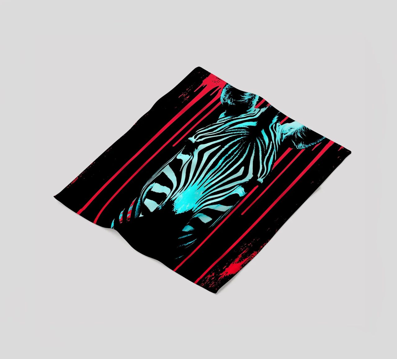 Zebra in cornice - Pop Art coperta in pile da ColorCrash Gallery