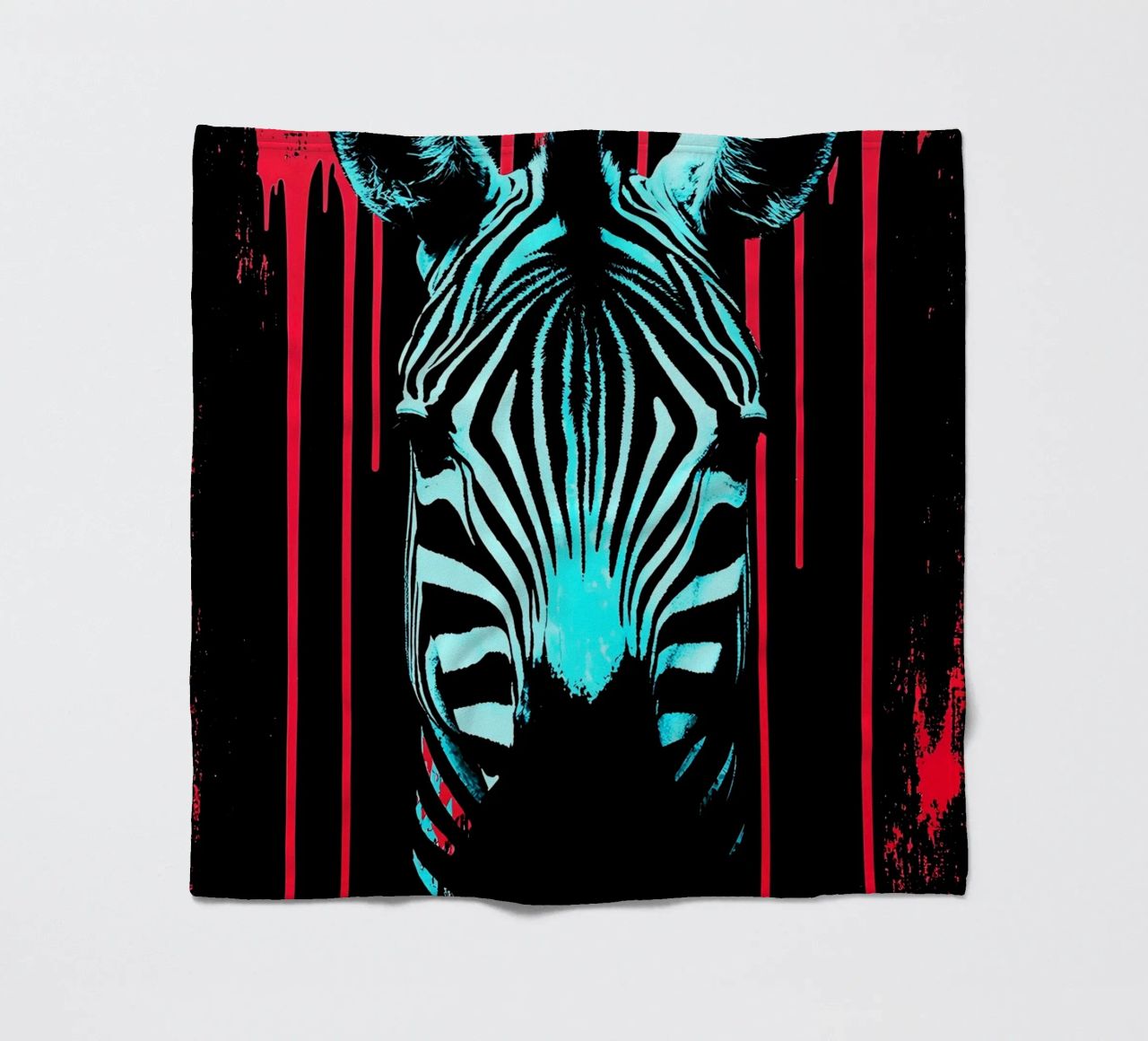 Zebra in cornice - Pop Art coperta in pile da ColorCrash Gallery