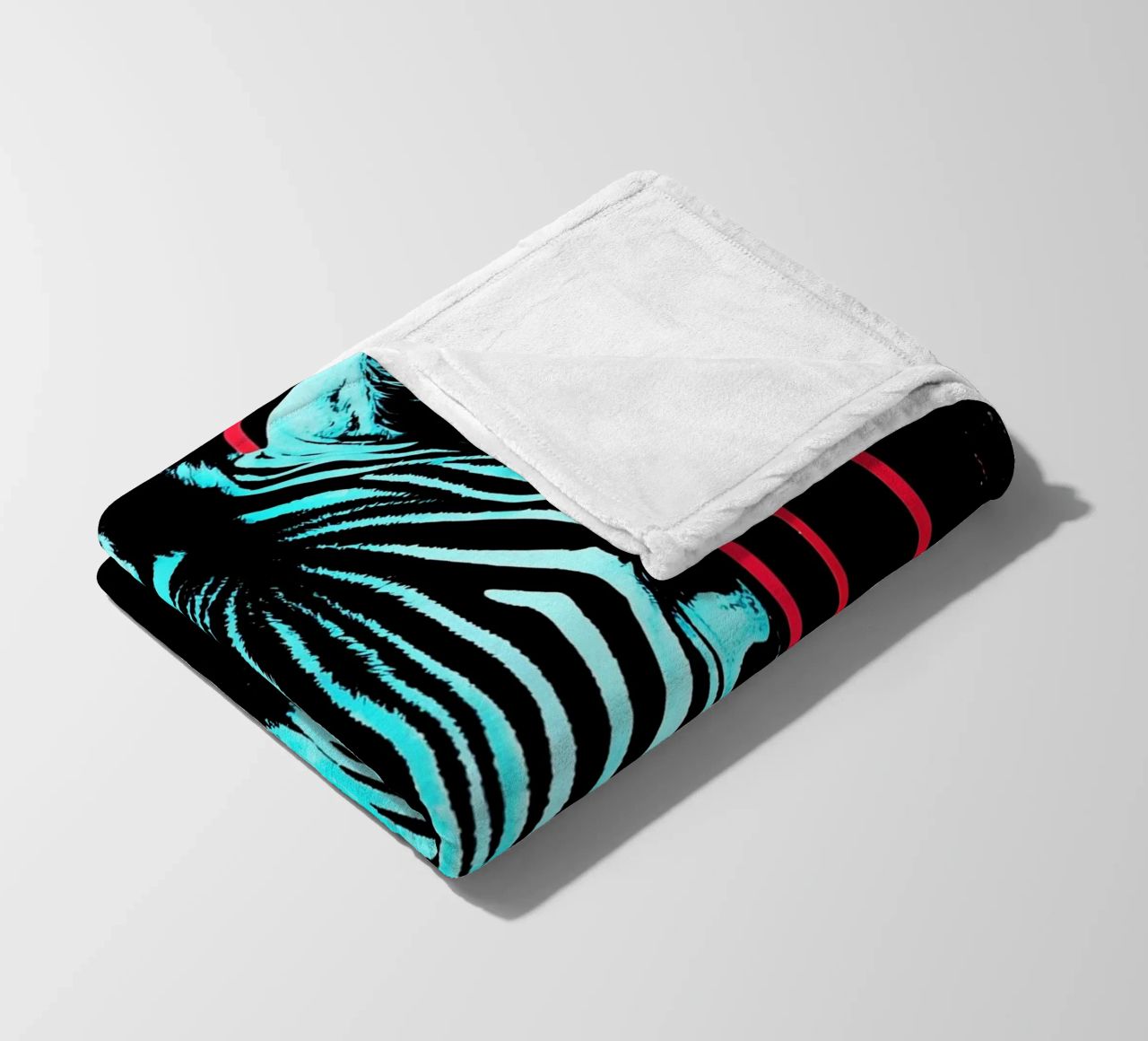 Zebra in cornice - Pop Art coperta in pile da ColorCrash Gallery