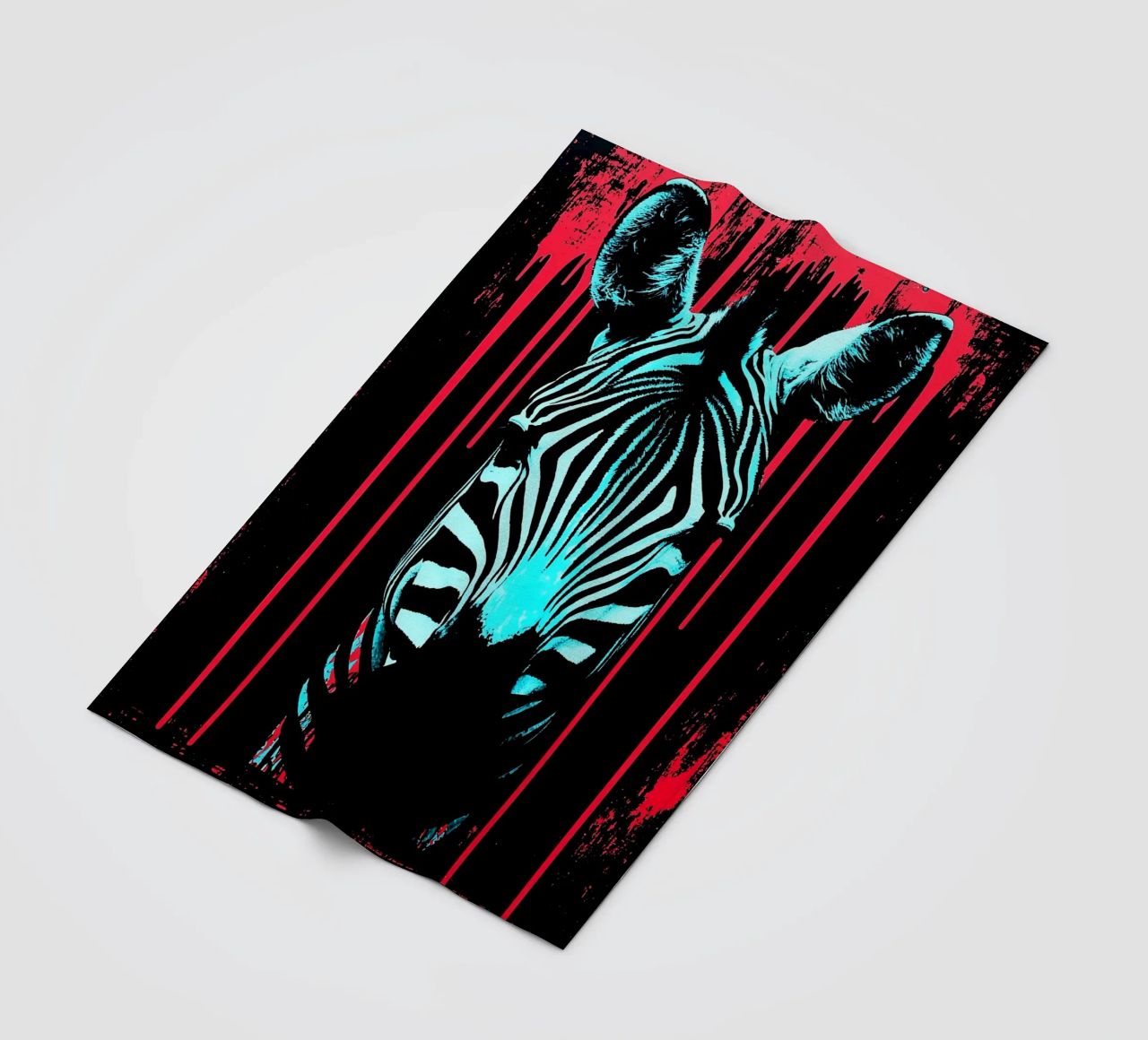 Zebra in cornice - Pop Art coperta in pile da ColorCrash Gallery