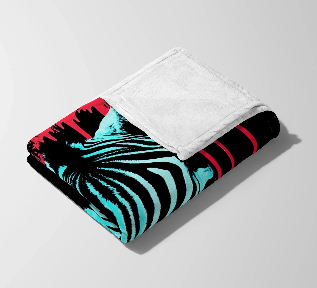 Zebra in cornice - Pop Art coperta in pile da ColorCrash Gallery