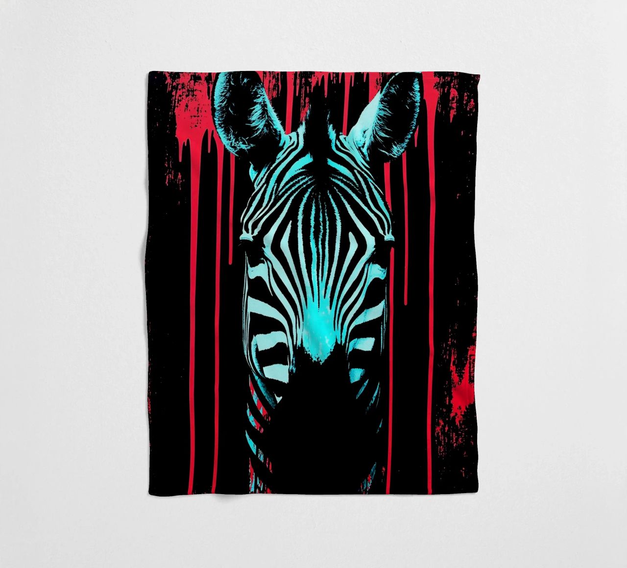 Zebra in cornice - Pop Art coperta in pile da ColorCrash Gallery