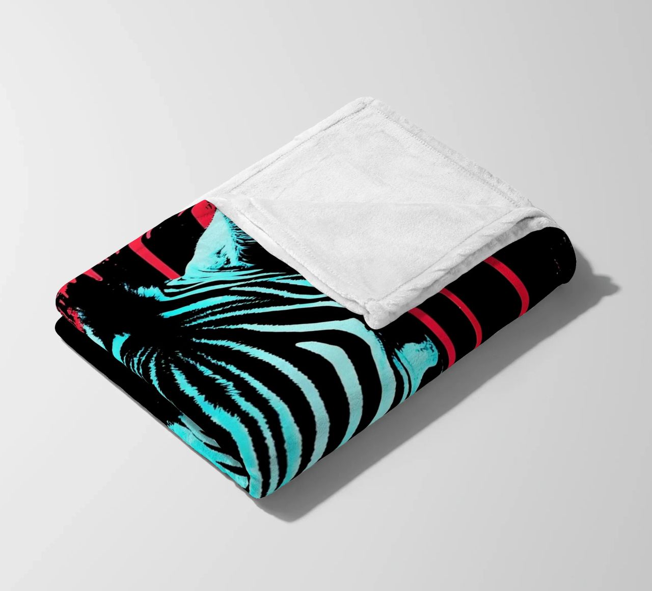 Zebra in cornice - Pop Art coperta in pile da ColorCrash Gallery