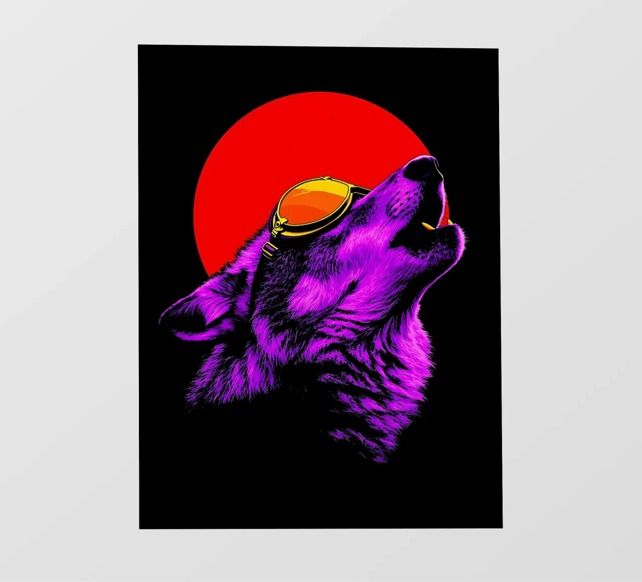 Lupo che ulula negli occhiali - Pop Art pellicola backlit da ColorCrash Gallery