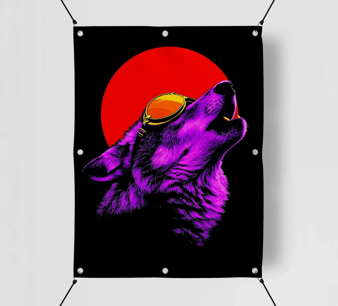Lupo che ulula negli occhiali - Pop Art telo in pvc da ColorCrash Gallery