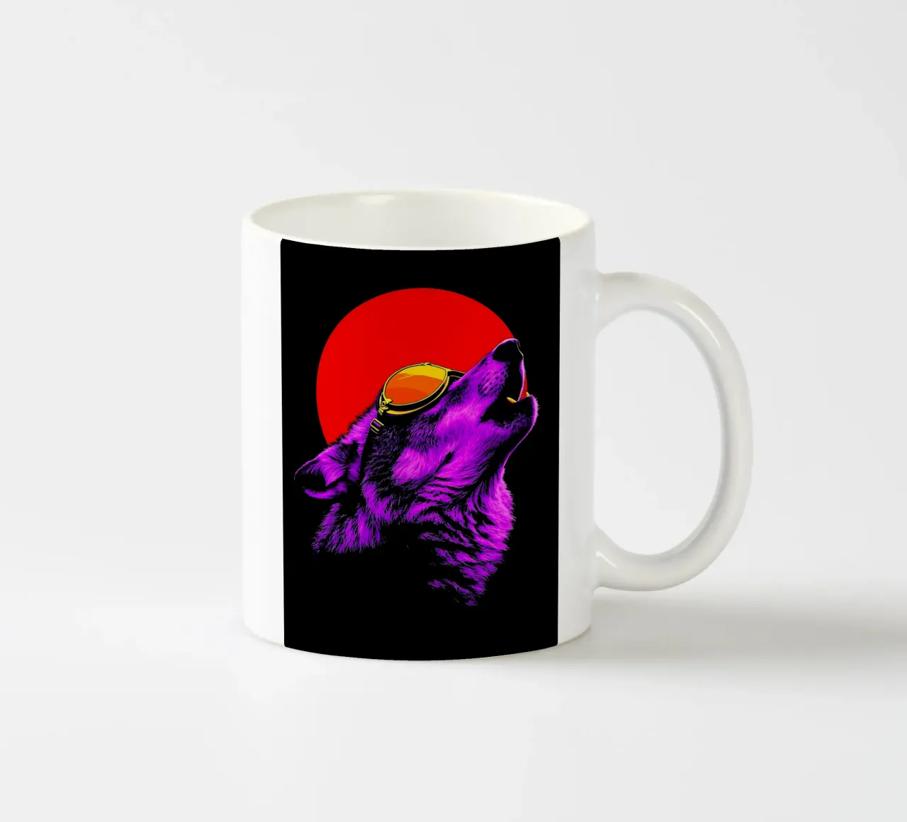 Lupo che ulula negli occhiali - Pop Art tazza in ceramica da ColorCrash Gallery
