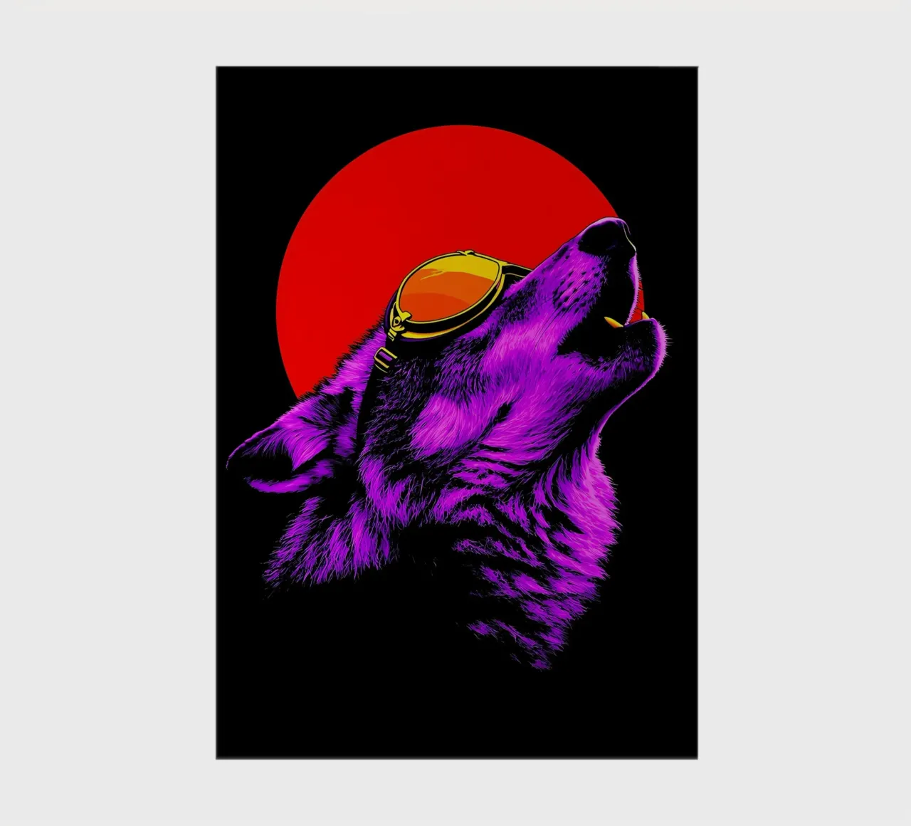 Wolf Howling In Glasses - Pop Art notebook by ColorCrash Gallery