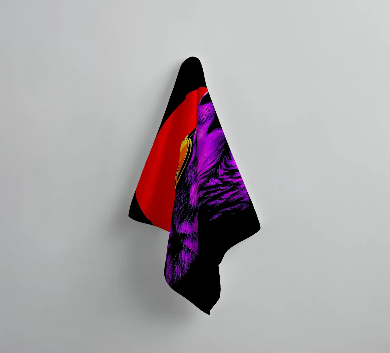 Lupo che ulula negli occhiali - Pop Art asciugamano da bagno da ColorCrash Gallery