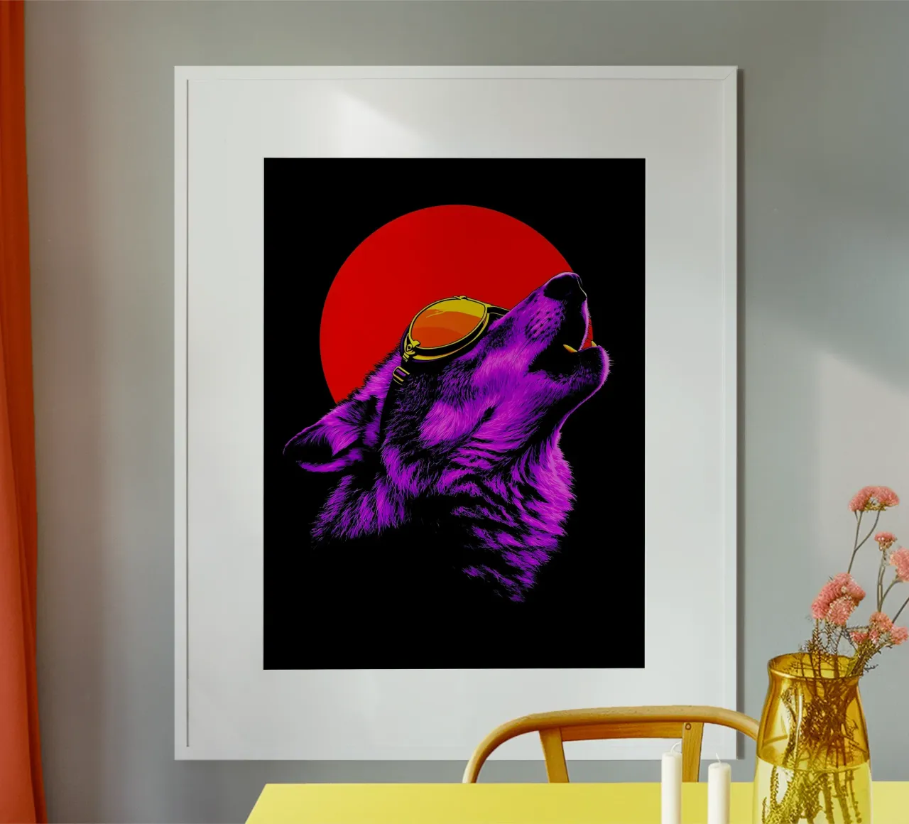 Lobo aullando con gafas - Pop Art hahnemühle de ColorCrash Gallery