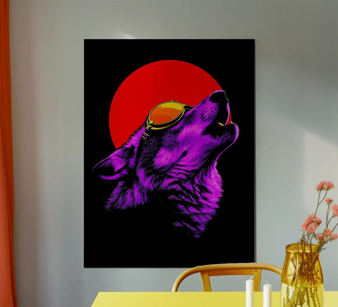 Lobo aullando con gafas - Pop Art hahnemühle de ColorCrash Gallery