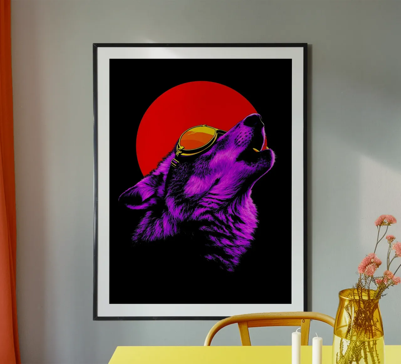 Lobo aullando con gafas - Pop Art hahnemühle de ColorCrash Gallery