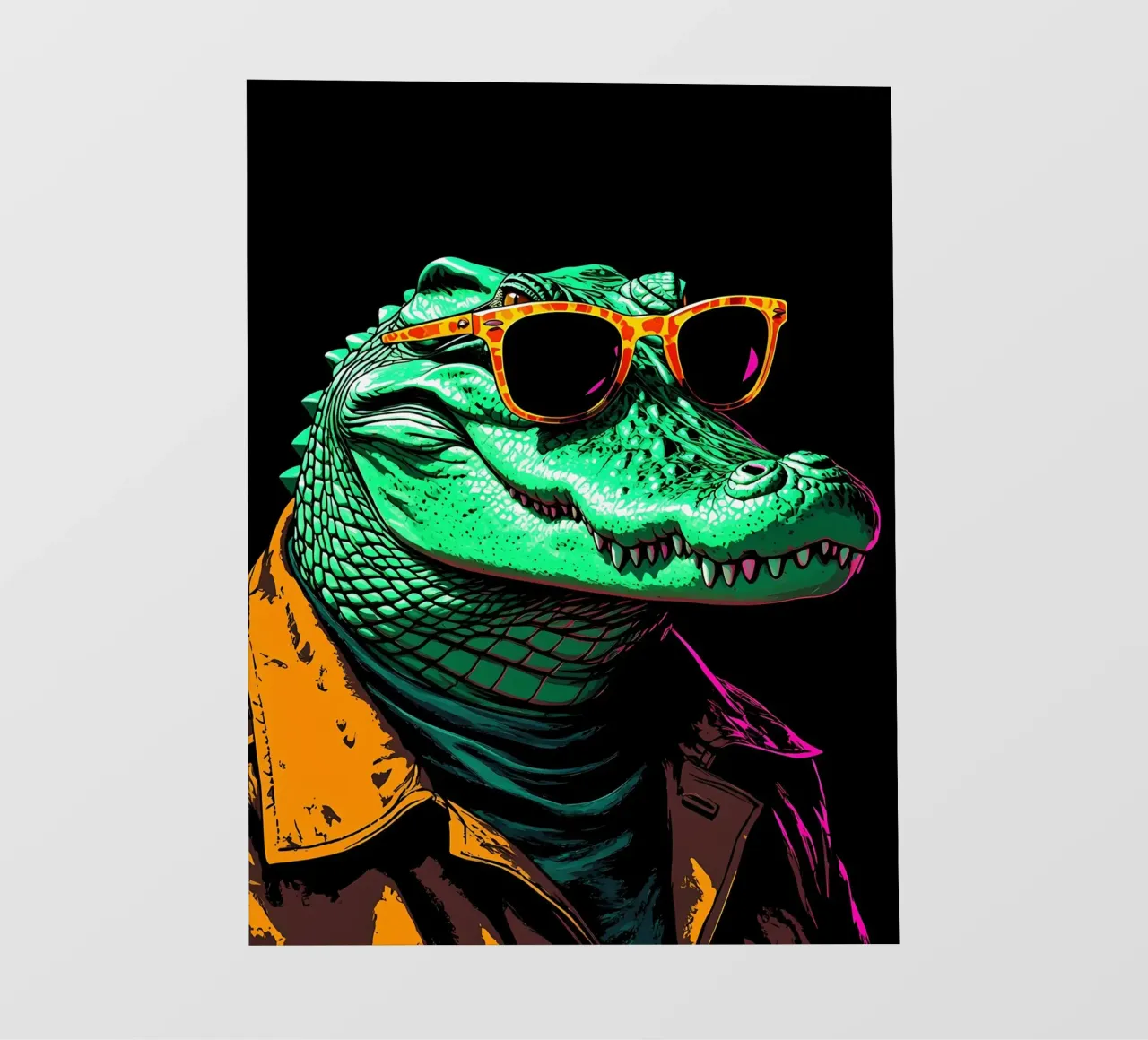 Coccodrillo con occhiali - Pop Art telo in pvc da ColorCrash Gallery