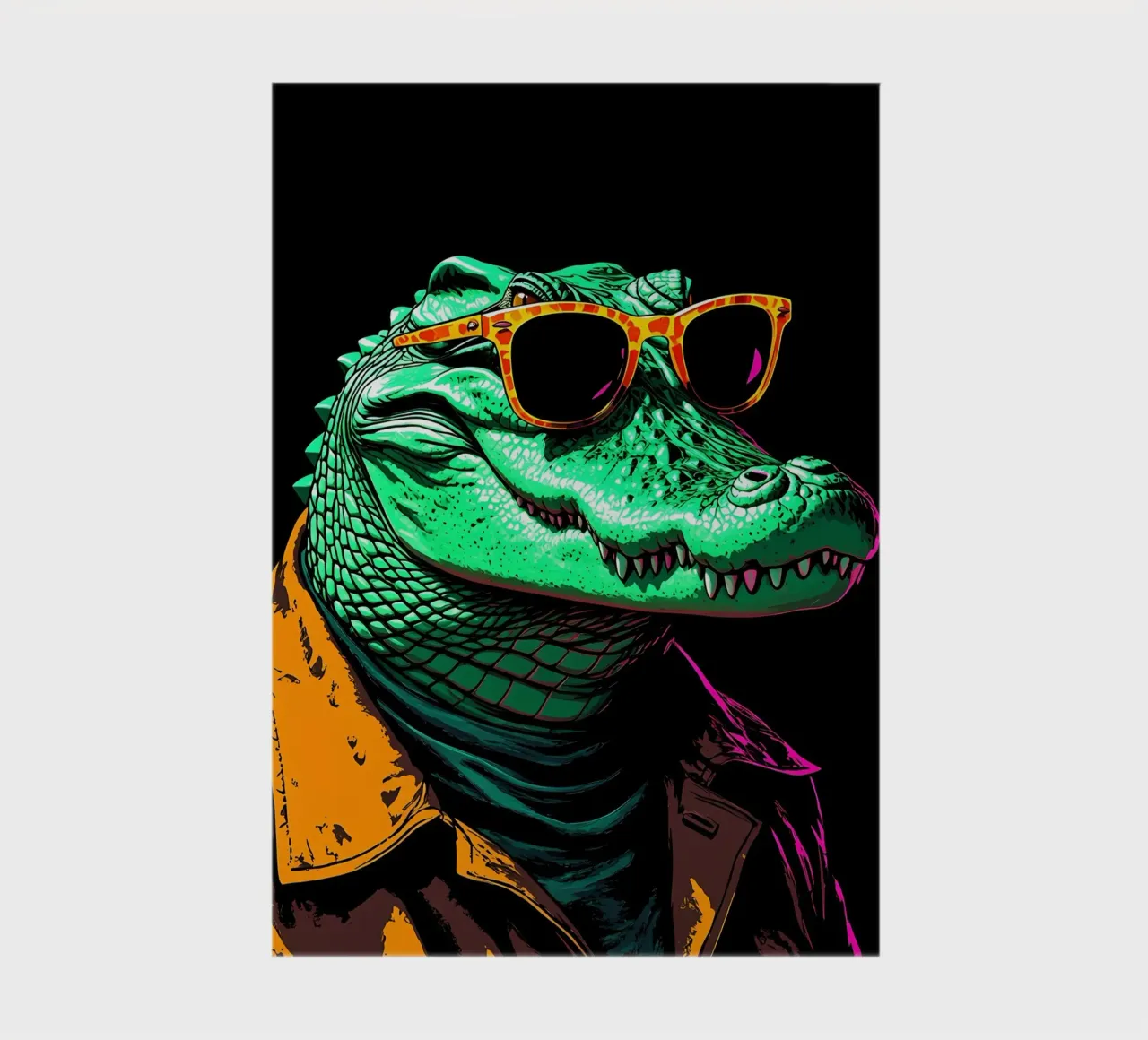 Crocodile In Glasses - Pop Art notebook by ColorCrash Gallery