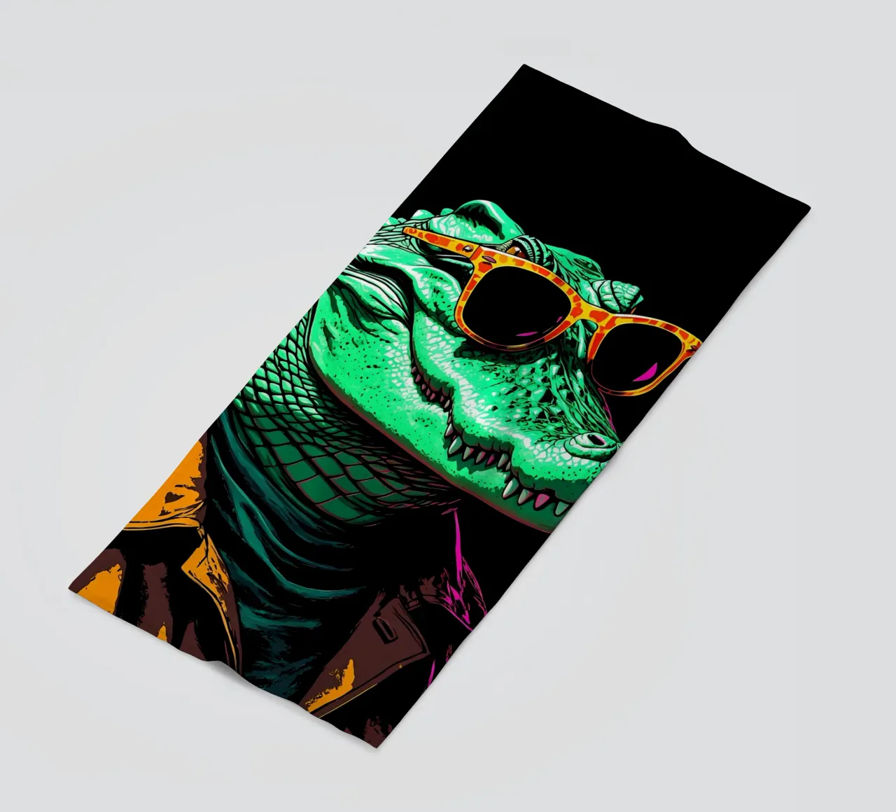 Coccodrillo con occhiali - Pop Art telo mare da ColorCrash Gallery