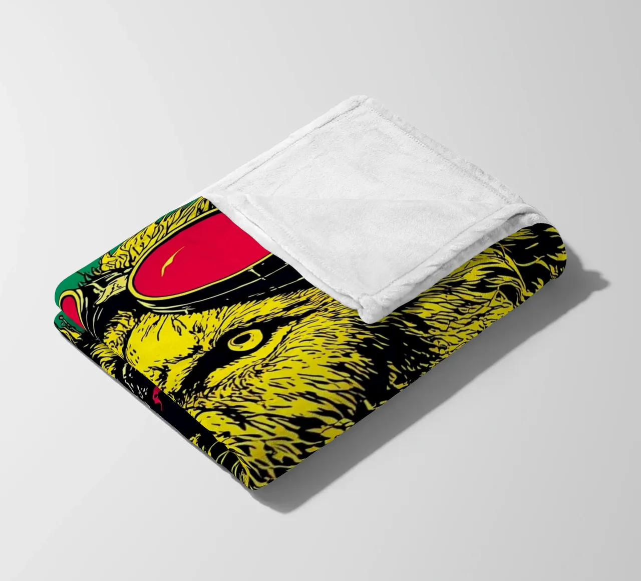 Lion In Goggles - Pop Art fleece blanket by ColorCrash Gallery