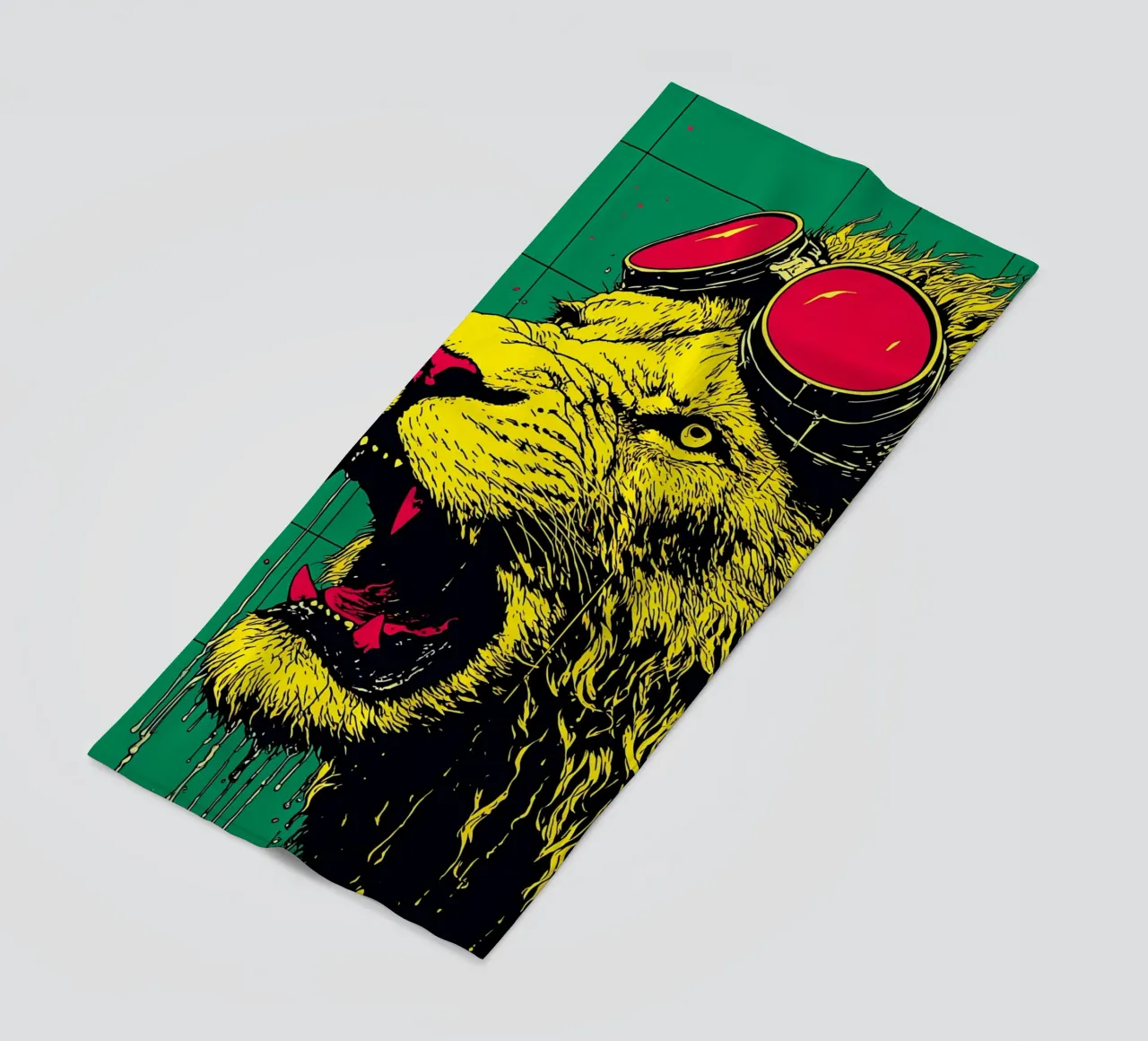Leone con gli occhiali - Pop Art telo mare da ColorCrash Gallery