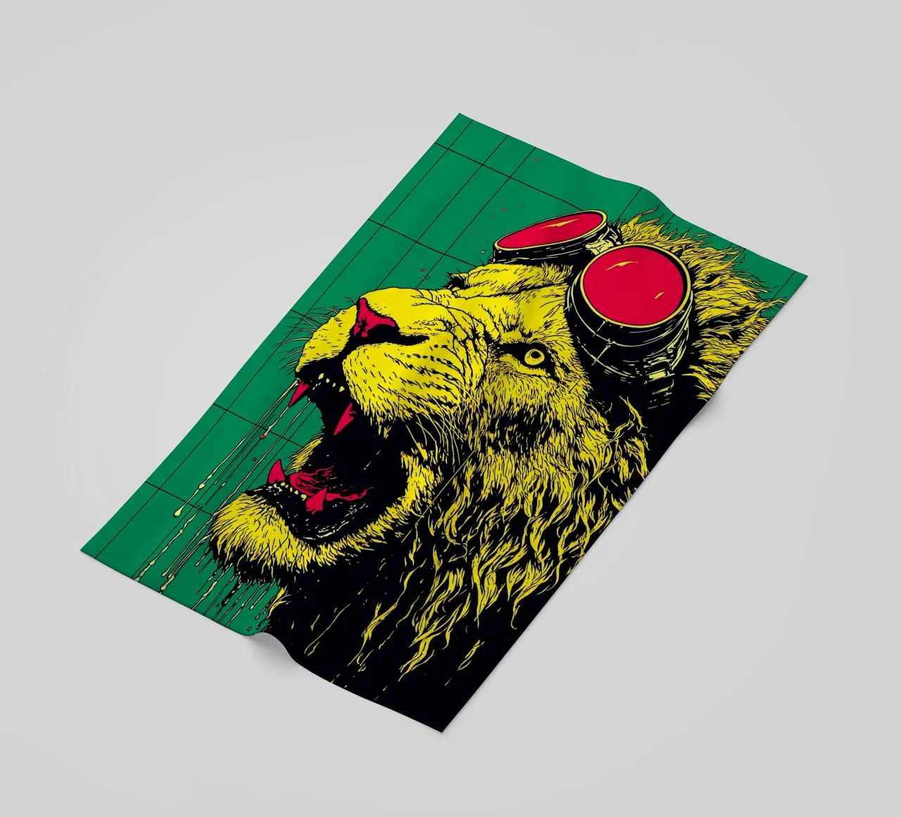 Leone con gli occhiali - Pop Art telo mare da ColorCrash Gallery