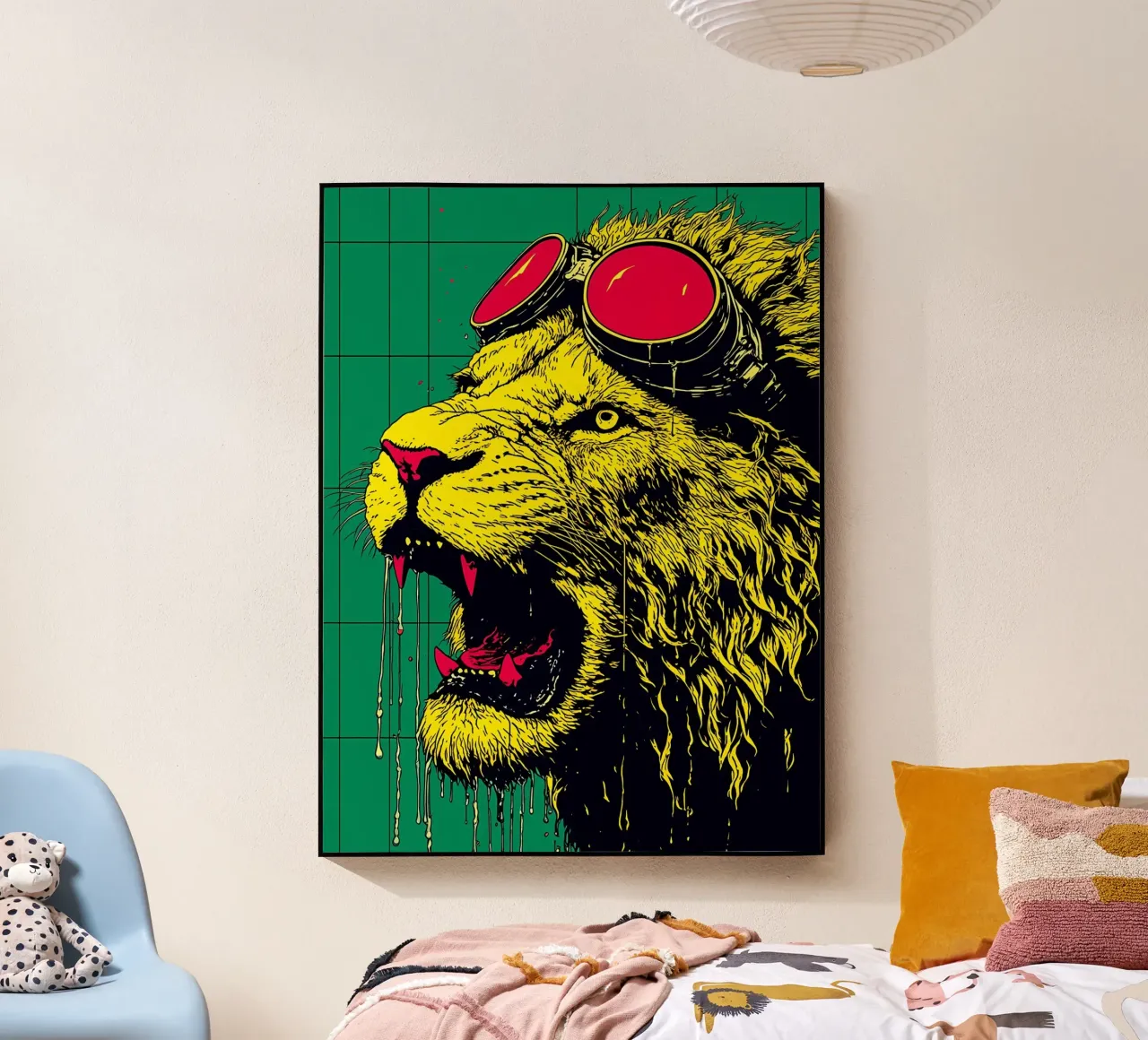Leone con gli occhiali - Pop Art plexiglass da ColorCrash Gallery