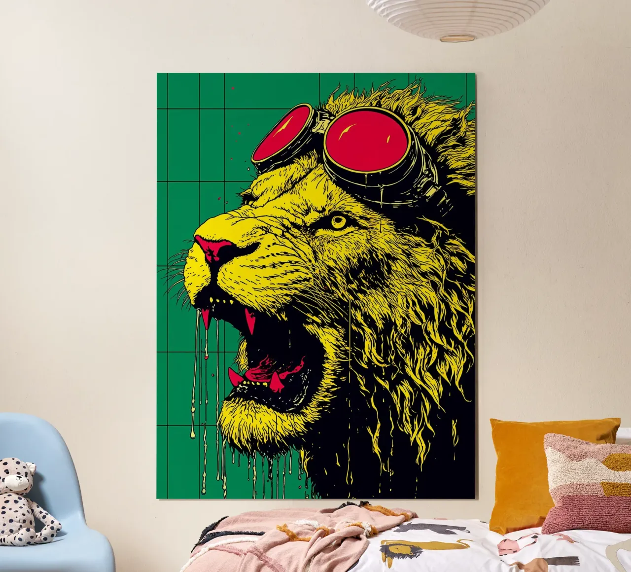 Lion In Goggles - Pop Art hahnemühle by ColorCrash Gallery