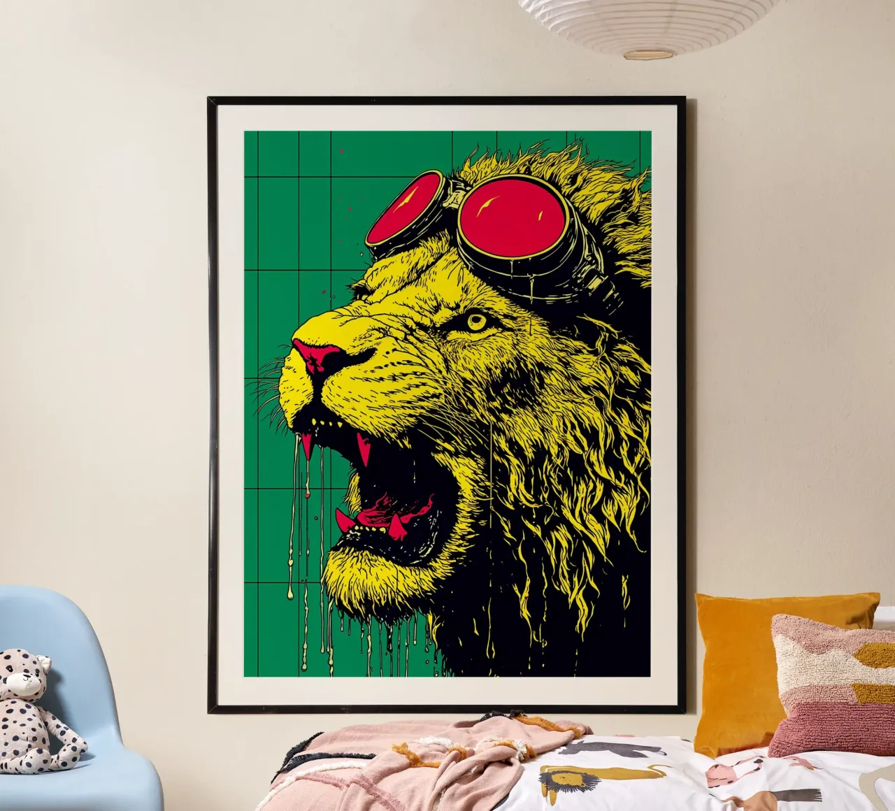 Lion In Goggles - Pop Art hahnemühle by ColorCrash Gallery