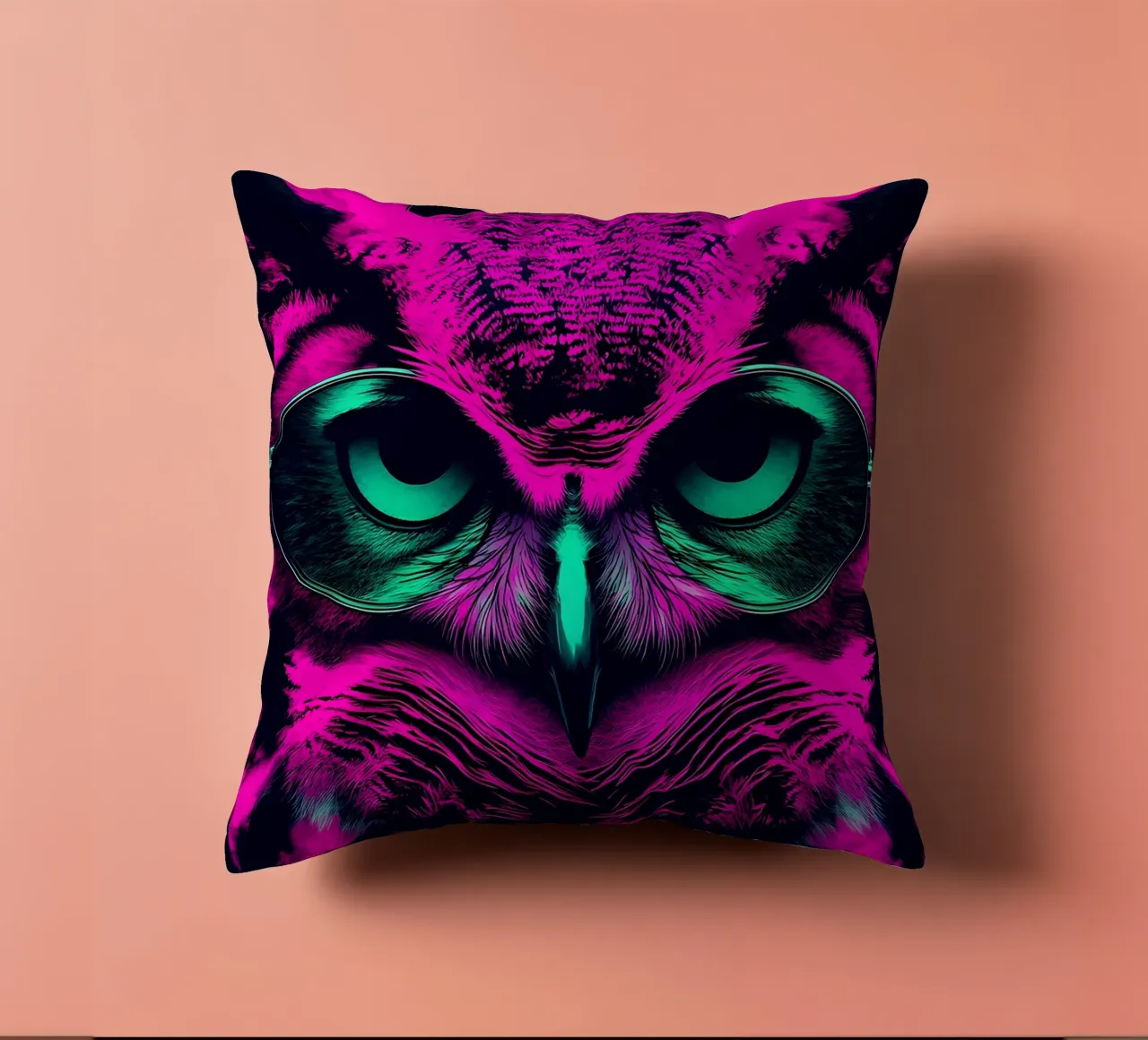 Gufo con occhiali - Pop Art cuscino da ColorCrash Gallery