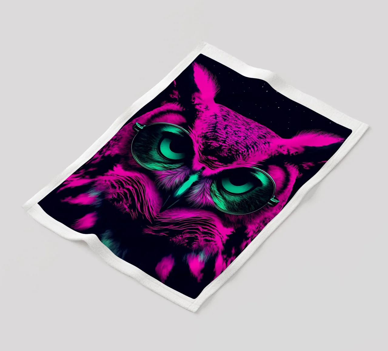 Gufo con occhiali - Pop Art coperta in pile da ColorCrash Gallery