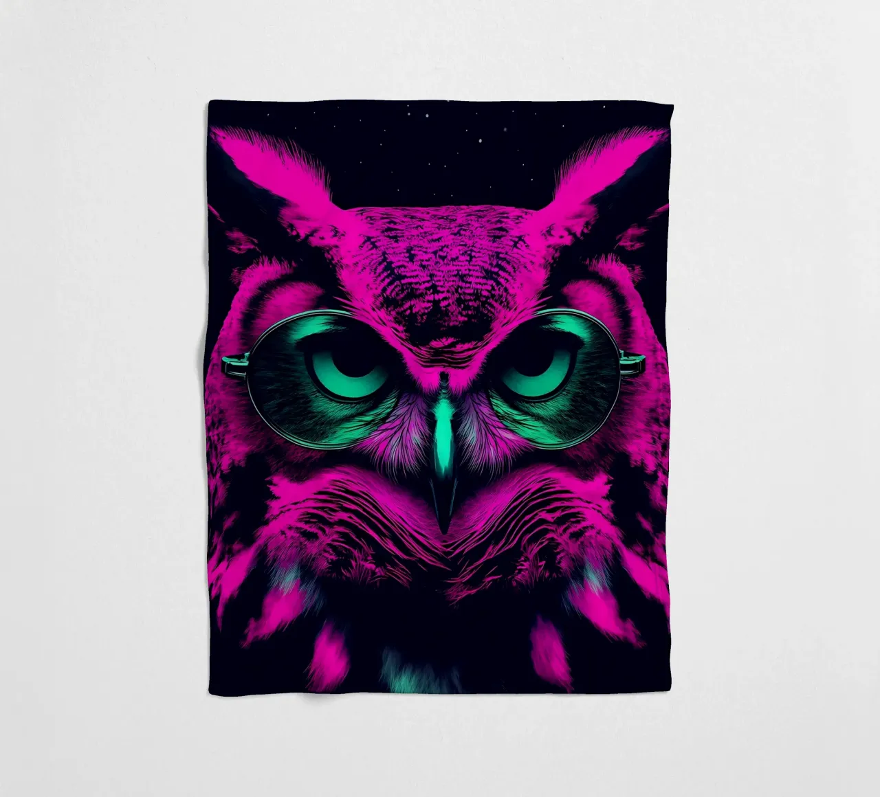 Gufo con occhiali - Pop Art coperta in pile da ColorCrash Gallery
