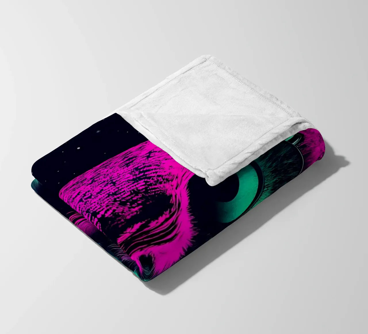 Gufo con occhiali - Pop Art coperta in pile da ColorCrash Gallery