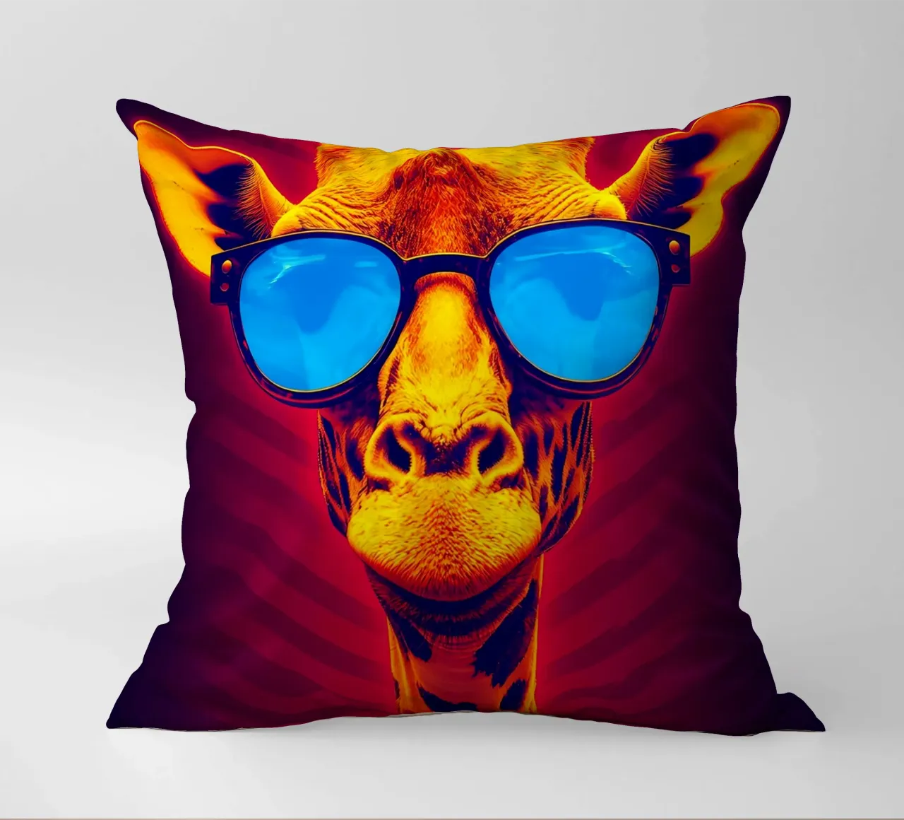 Giraffa in occhiali - Pop Art cuscino da ColorCrash Gallery