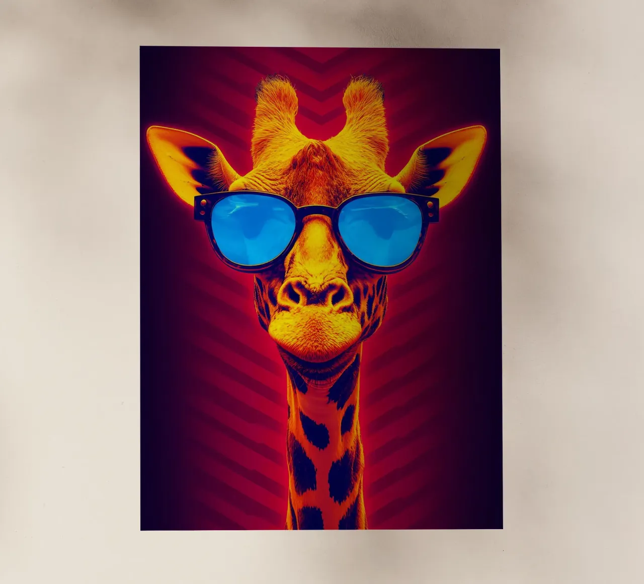 Giraffa in occhiali - Pop Art pellicola backlit da ColorCrash Gallery