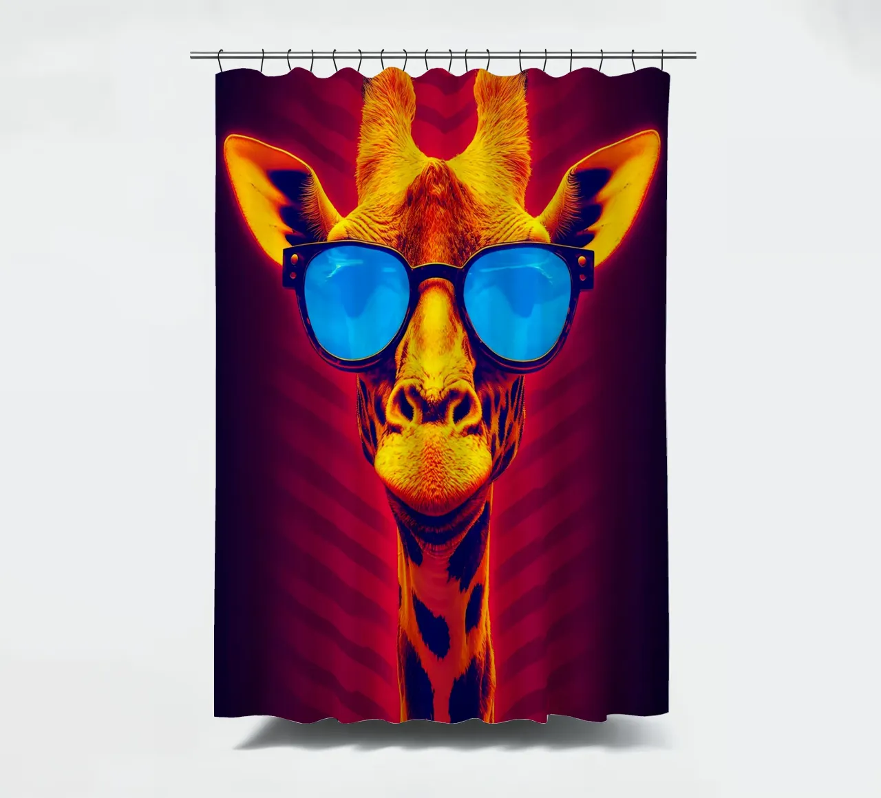 Giraffa in occhiali - Pop Art tenda da doccia da ColorCrash Gallery