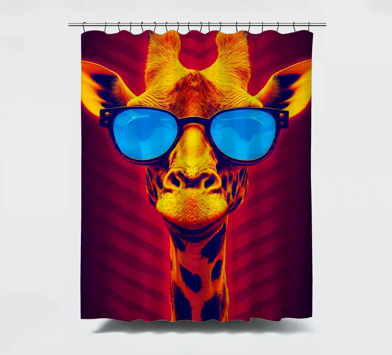 Giraffa in occhiali - Pop Art tenda da doccia da ColorCrash Gallery