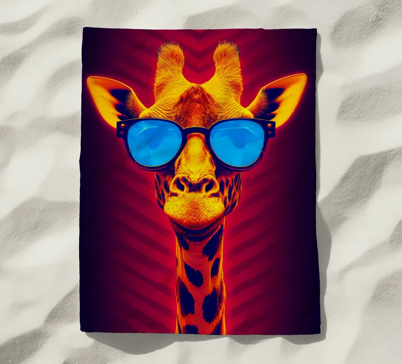 Giraffa in occhiali - Pop Art telo mare da ColorCrash Gallery