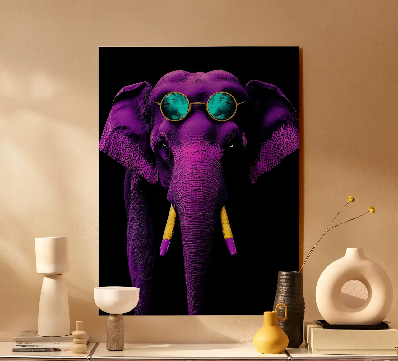 Elefante in occhiali - Pop Art plexiglass da ColorCrash Gallery