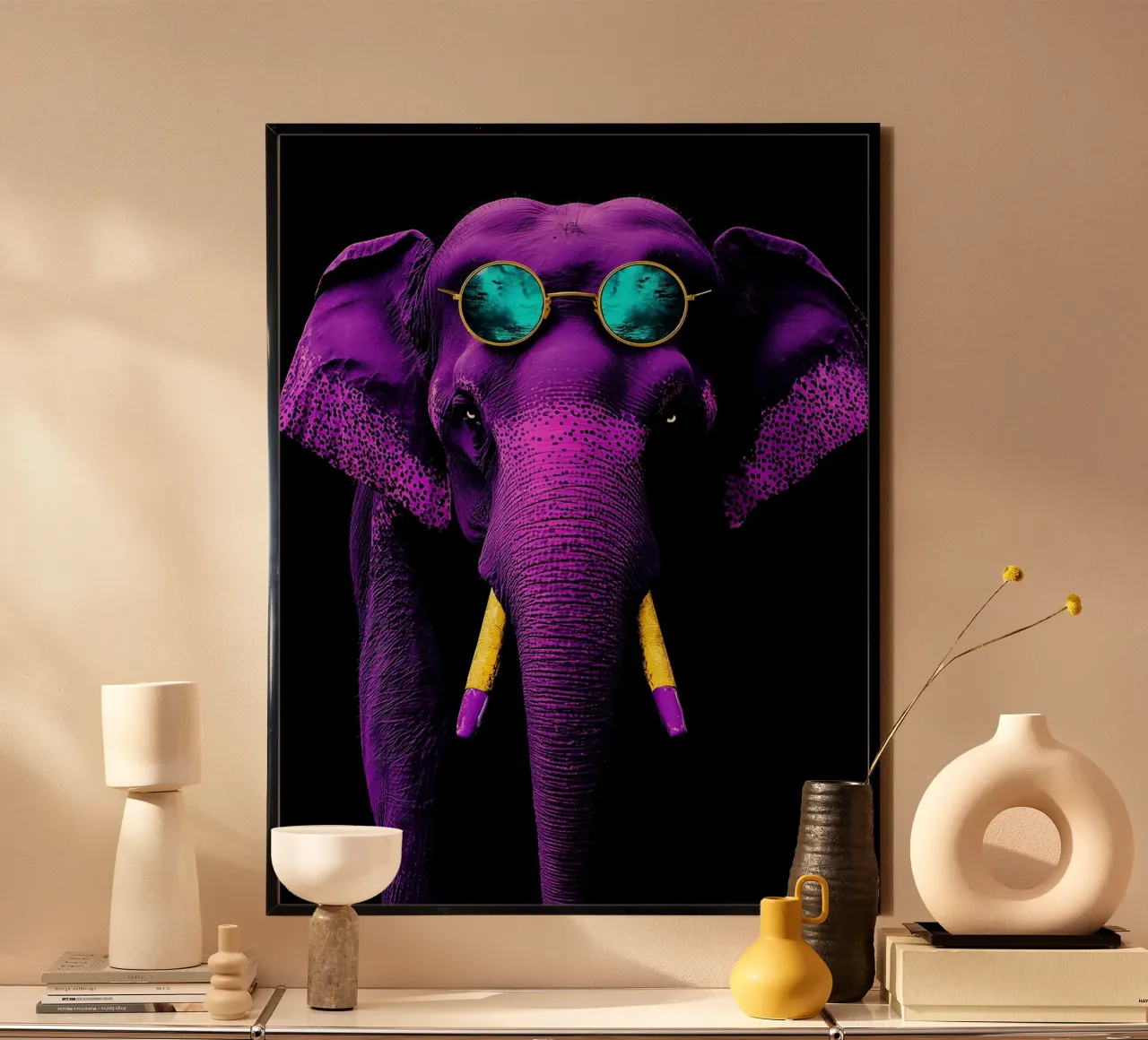 Elephant In Glasses - Pop Art poster by ColorCrash Gallery