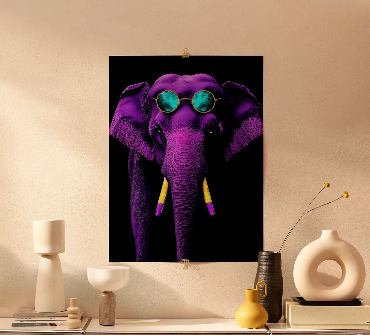Elephant In Glasses - Pop Art poster by ColorCrash Gallery