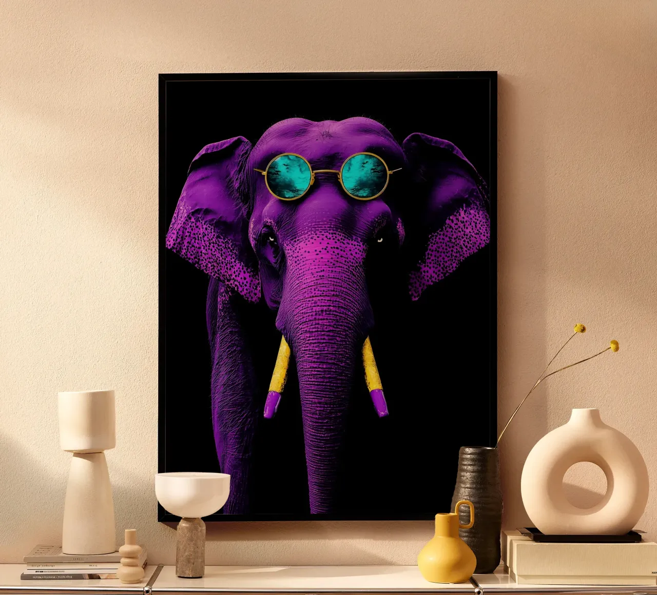 Elephant In Glasses - Pop Art poster by ColorCrash Gallery