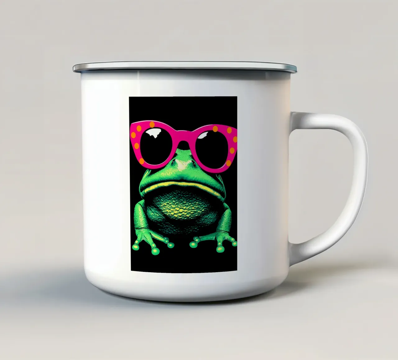 Rana con occhiali da sole - Pop Art tazza in smalto da ColorCrash Gallery