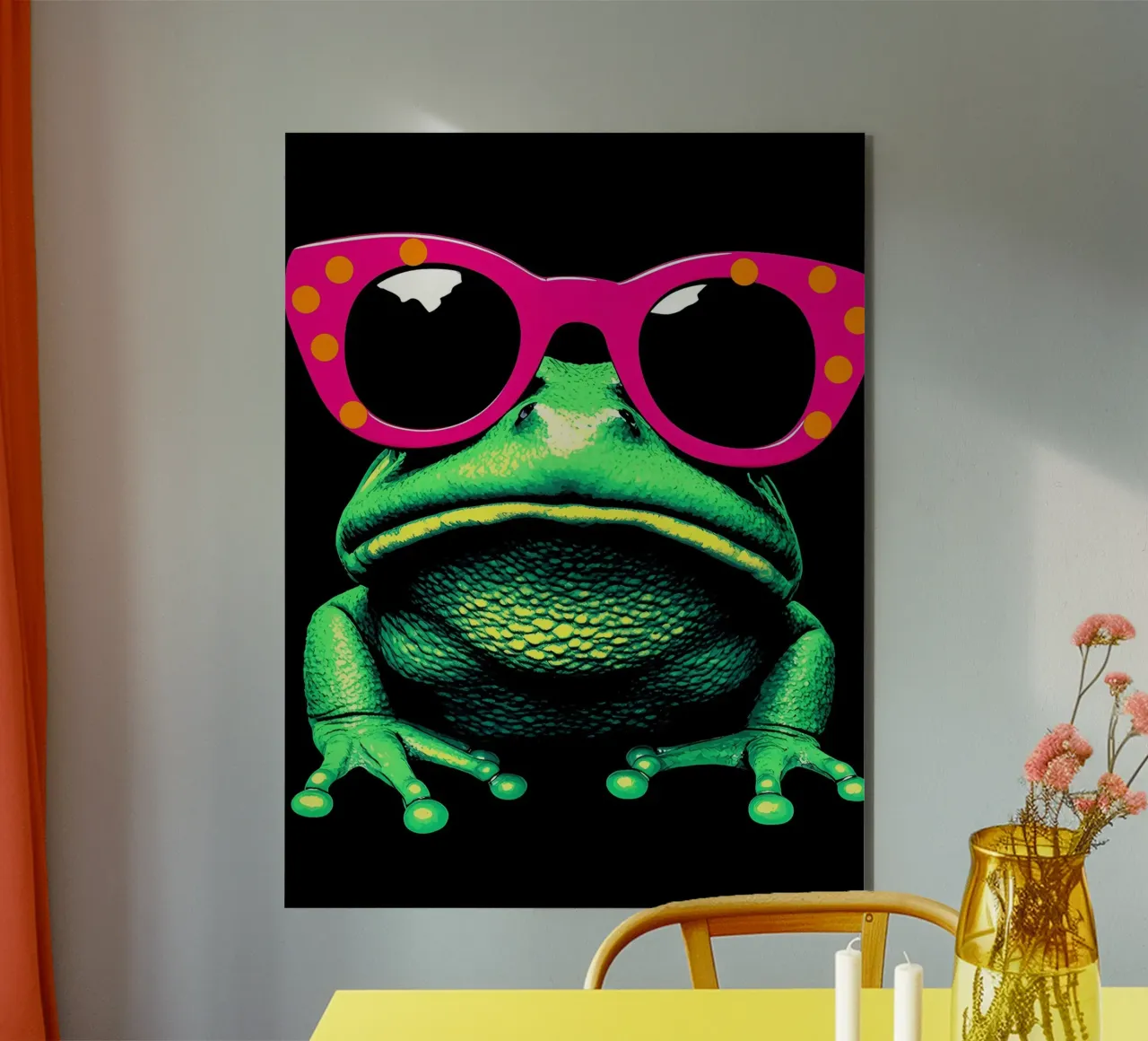 Frog In Sunglasses - Pop Art alu-dibond by ColorCrash Gallery
