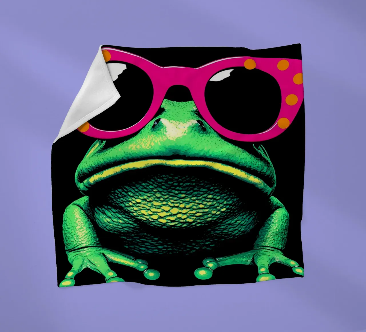 Rana con occhiali da sole - Pop Art coperta in pile da ColorCrash Gallery