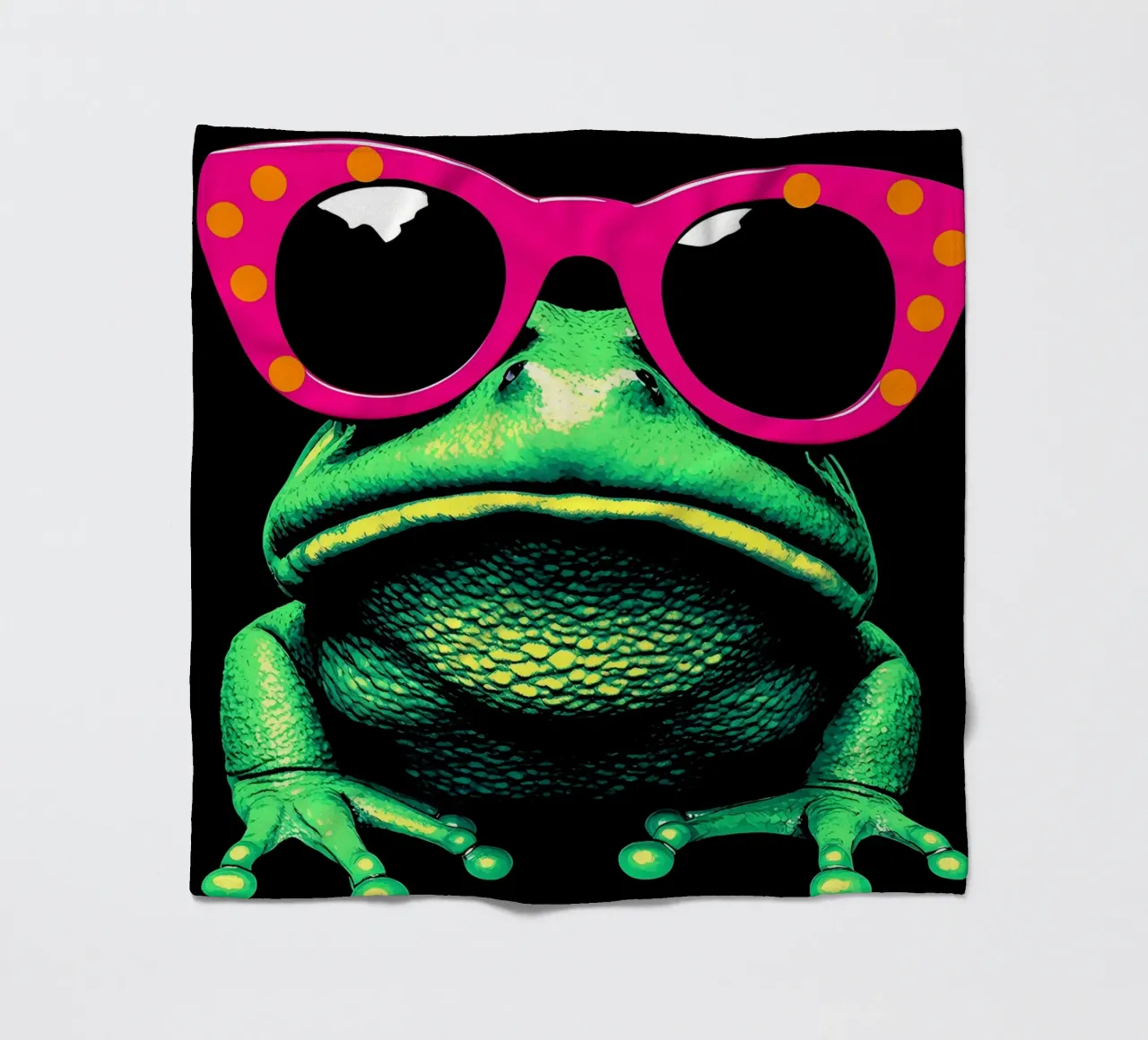 Rana con occhiali da sole - Pop Art coperta in pile da ColorCrash Gallery