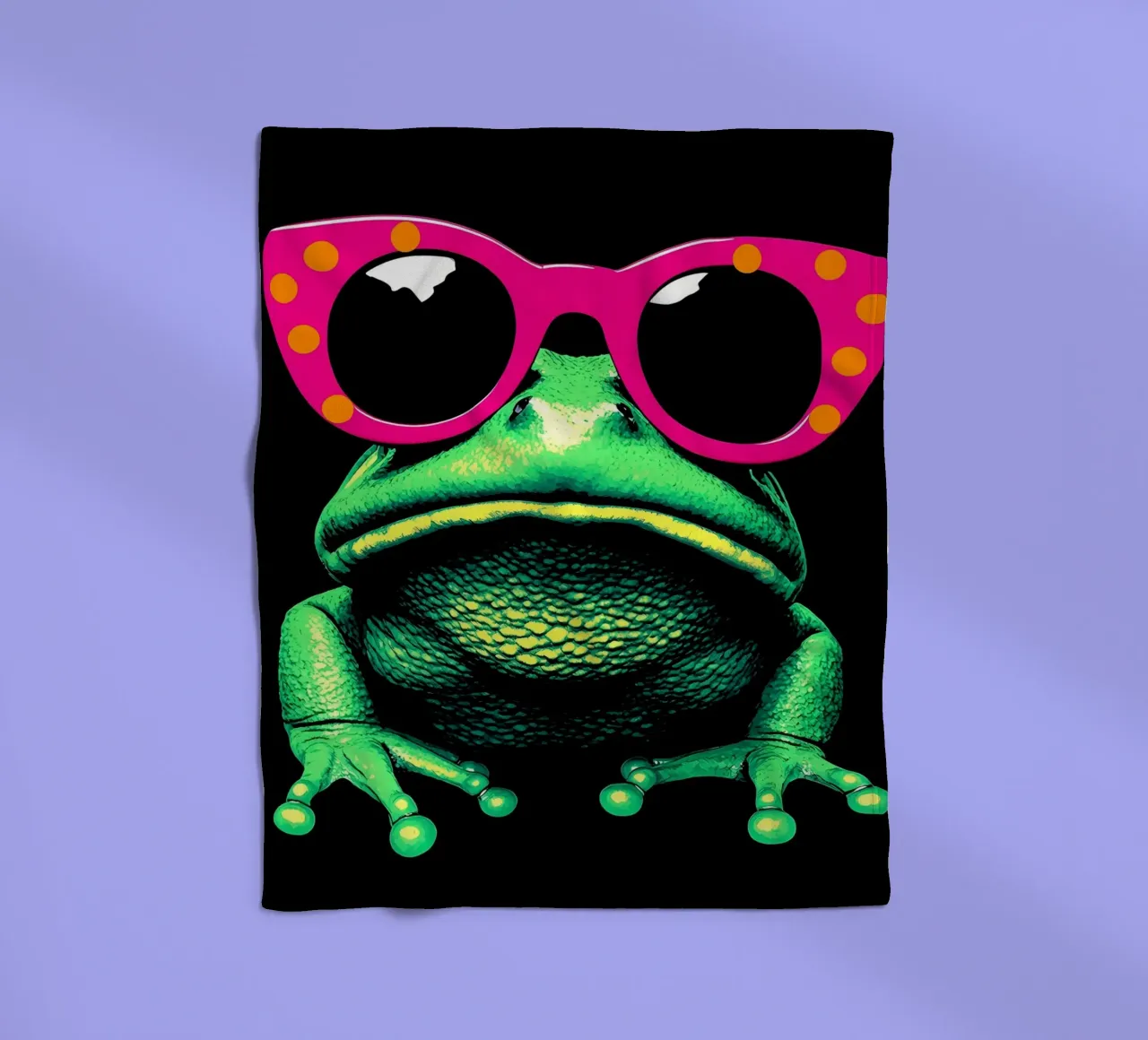 Rana con occhiali da sole - Pop Art coperta in pile da ColorCrash Gallery
