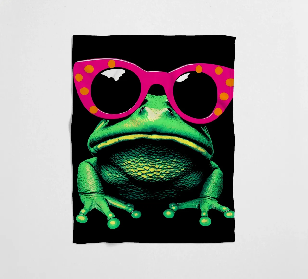 Rana con occhiali da sole - Pop Art coperta in pile da ColorCrash Gallery