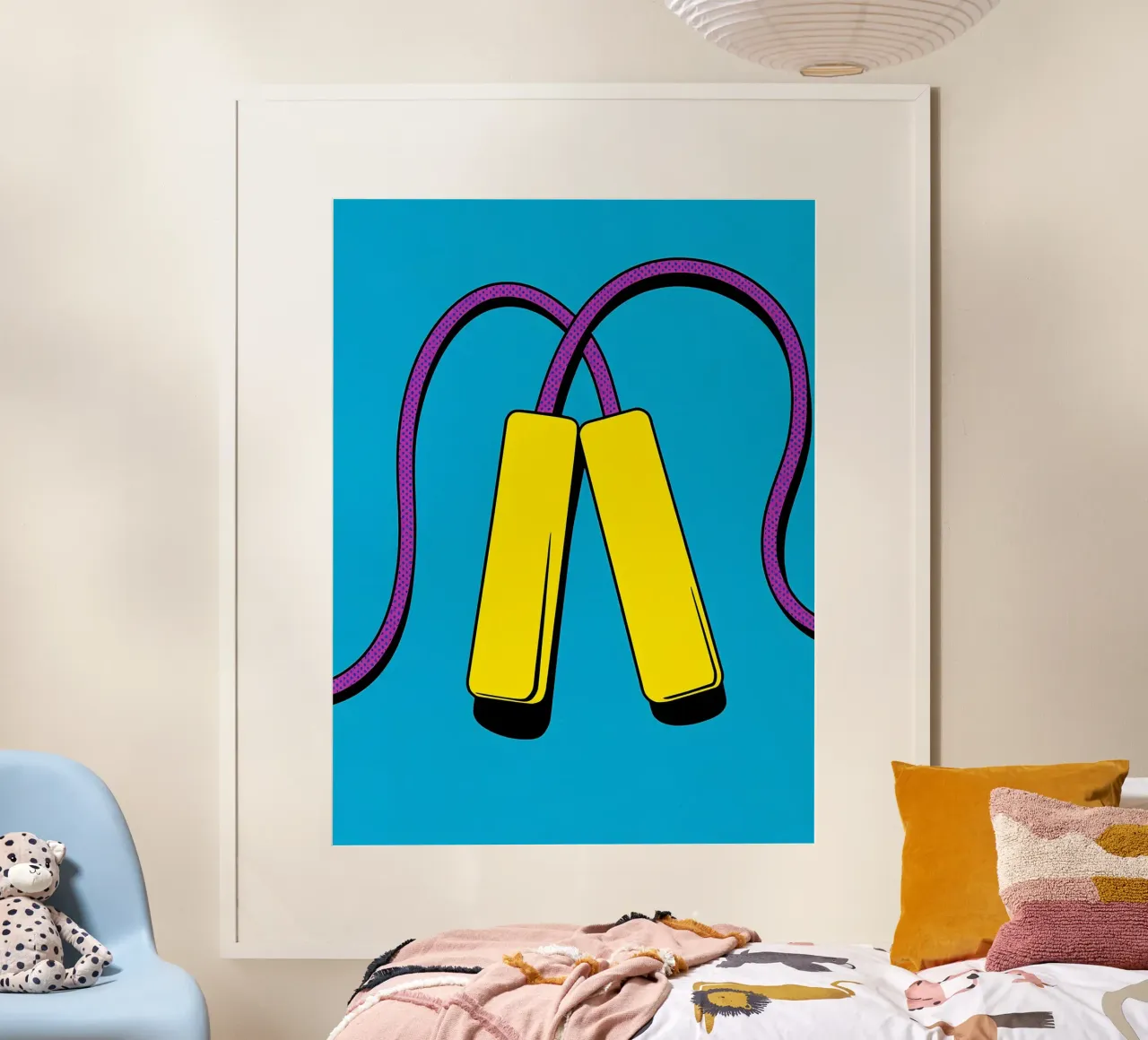 Salto della corda - Pop Art poster con telaio in plastica da ColorCrash Gallery